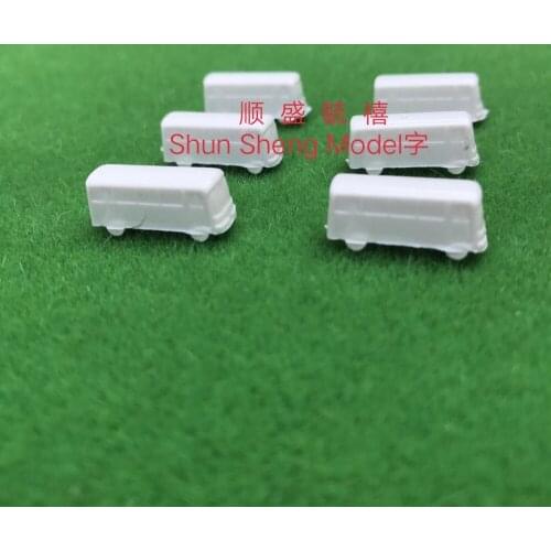 Model materials model white car scale 1/300 mini bus model white bus