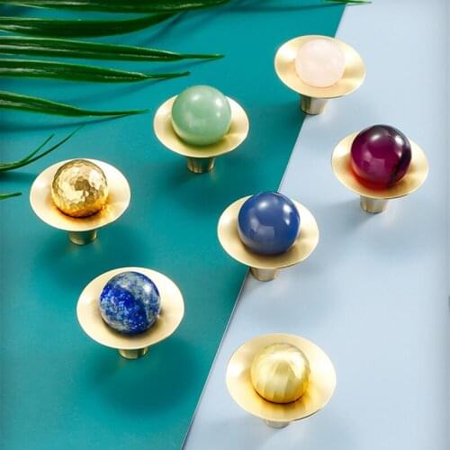 2pcs/lot Home Wardrobe Door Copper Handle Cupboard Door High-end Single Hole Knob Dresser Drawer Crystal Pull Furniture Hardware