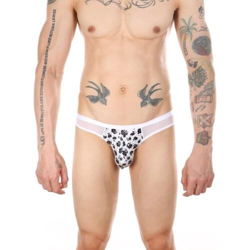 Fashion Print Mens Thongs And G Strings Low Rise Brief Penis Hipster Mens Briefs Sexy Thongs Breathable Thong