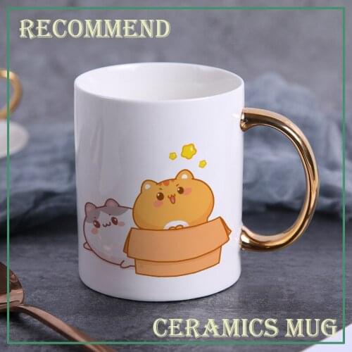 Cartoon hamster ceramic coffee mug,literary teacup Office Coffee mugs Milk Cup Ceramic Cup Drinkware gift 400ml KTDW-009
