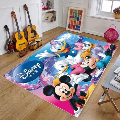 Disney Floor Mat Carpet Mickey Minnie Mouse Donald Duck Cartoon Chilren Game Mat Non-slip Carpet Home Decoration Boys Girls Gift