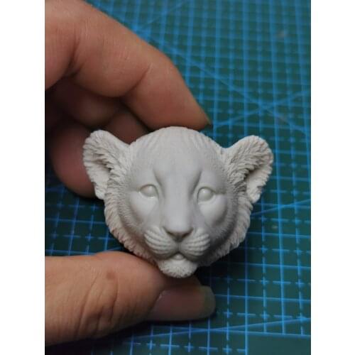 1/6 Scale Baby Lion Animal Unpainted Head Model for 12''Body Toys Gifts DIY