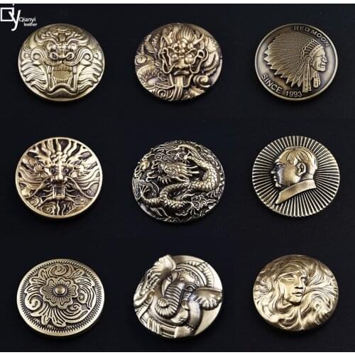 New brass cloth clasp coin clasp Indian coin clasp Dragon decorative clasp lion purse clasp handmade leather accessories