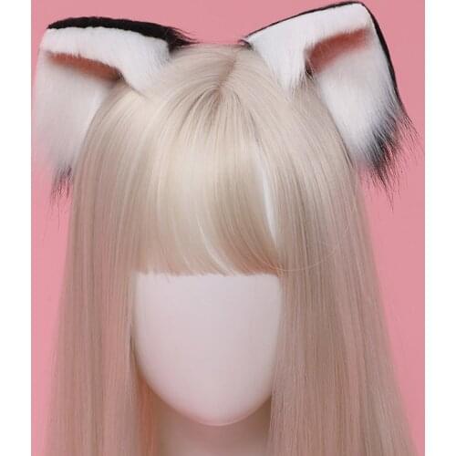 Pair Cute Cat Ears Plush Hairpin Anime Cosplay Halloween Fancy Party Costume Prom Props Female Children or Adults
