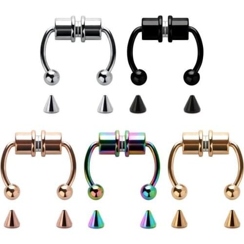 2021 1PC Fake Piercing False Nose Ring Magnet Nose Piercing Hoop Septum Rings for Women Body Cartilage Jewelry