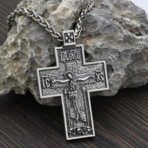 Orthodox Cross Skull Necklace Pendant Necklace