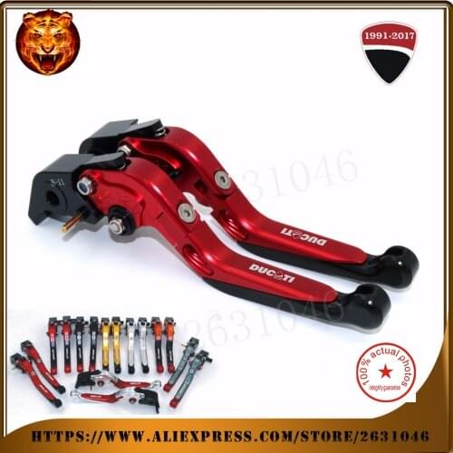 For DUCATI Monster 1200S Monster1200 M1100/S/EVO RED BLACK GOLD Motorcycle Adjustable Folding Extendable Brake Clutch Leve