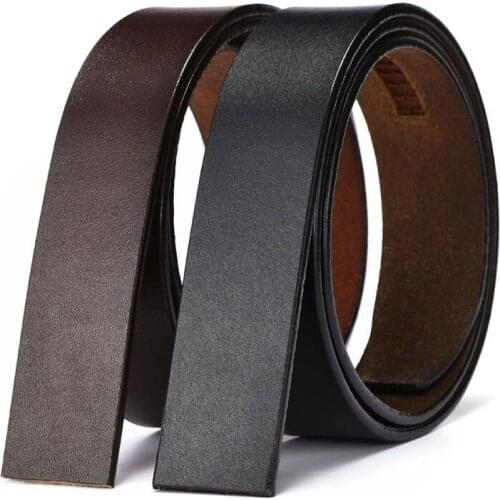 Brand Belt 100% Pure Cowhide Belt Strap No Buckle Genuine Leather Belts Automatic Buckle Belt for Men High Quality Jeans