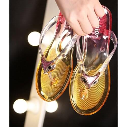 Hot Sale Summer Platform Outdoor Beach Jelly Sandals Non-Slip Flip Flops Shoes For Women Garden Shoes Sandalias