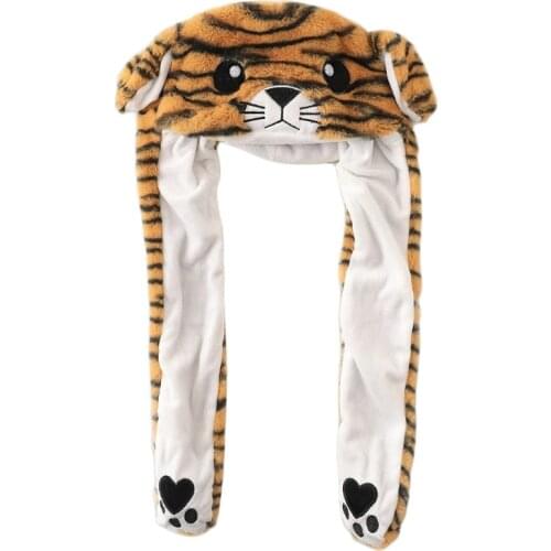Cute Tiger Hat Fashion Funny Caps Photo Costume Props Soft Hat Novelty Gift for Children Tiger Head Hat in Cartoon Style