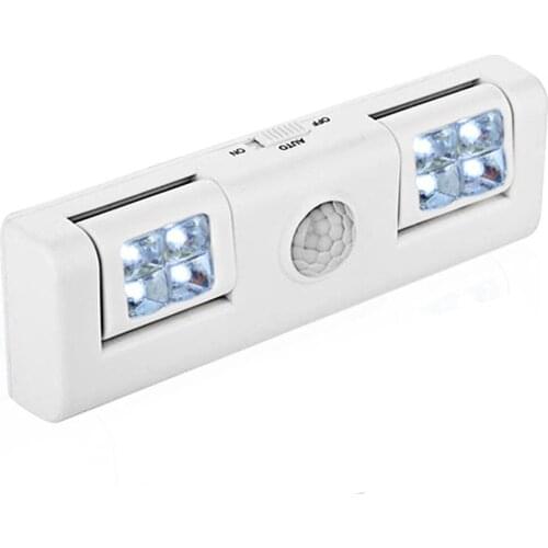 30pcs/lot LED Night Light 8 LEDs Light Sensor Closet Cabinet Light Auto IR Infrared Induction Lamp Nightlight For Bedroom Stairs