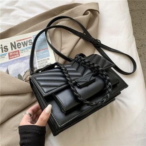 V Shape Brand Designer PU Leather Crossbody Bags For Women 2021 Luxury Shoulder Bag Lady Branded Small Handbags And Purses