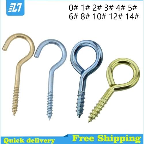 Sheep Eye Screws Threaded Iron Light Self-tapping Hook Sheep Eye Socket Hook Rings 0# 1# 2# 3# 4# 5# 6# 8# 10# 12# 14