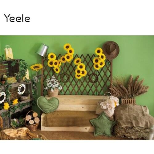 Yeele Baby Shower Backdrop Sunflowers Green Wall Portrait Background Photocall Photography For Photo Studio Photographic Props