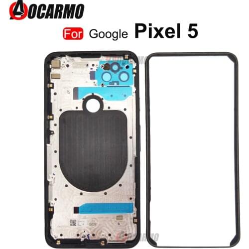 Back Cover Frame With Front Screen Stand For Google Pixel 5 Replacement Part