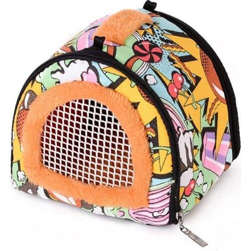 Hamster Carrier Bag Small Animal Outgoing Bag Hedgehog Portable Travel Carry Pouch Chinchillas Breathable Handbag