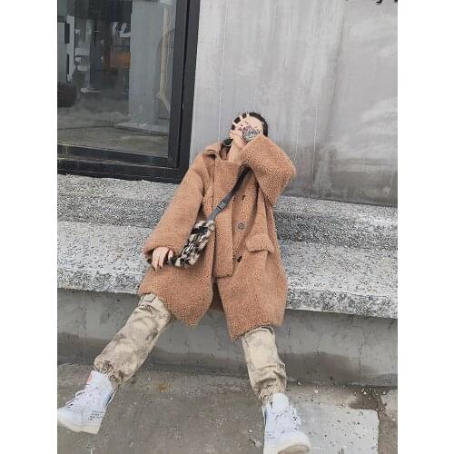 Sheep Shearling Fur Female Hooded Long Coat 2020 Winter Jacket Women Real Wool Coats Suede Liner Abrigo Mujer MY