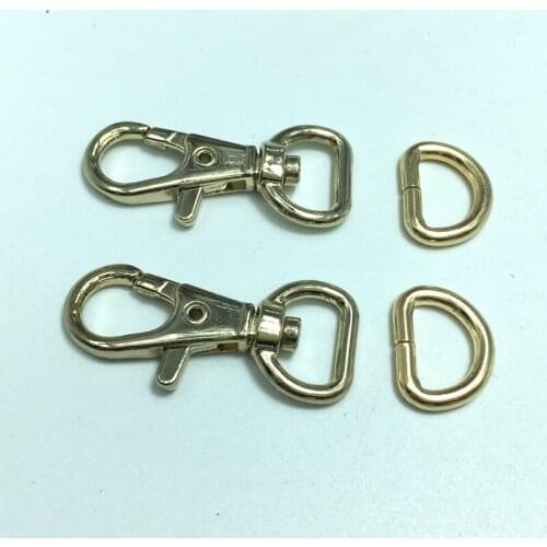 Gold 1/2" D-Rings and Gold 1/2"Swivel Snap Hooks