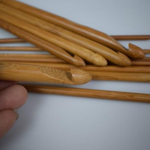12pcs/set Carbonized Bamboo Needles Crochet Hooks ,Knitting Needles, Knitting Tools Sweater Scarf Hat Weaving Tools