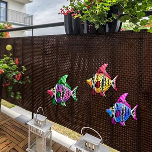 3pcs/set Garden Decor Bedroom Ornament Hanging Home Wall Art Bathroom Sculpture Metal Fish Patio Living Room Crafts Balcony