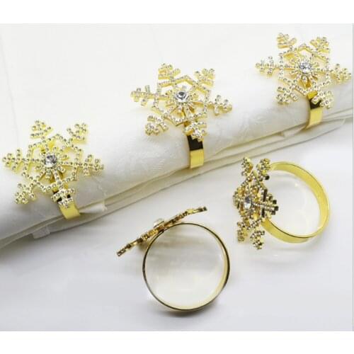 4pcs/lot SHSEJA Beautiful napkin ring double bead spring napkin ring hotel wedding party table decoration supplies