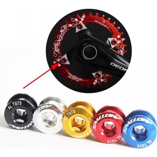 5PCS MTB Bicycle Chainwheel Screws Cycling Bike M8 Alloy Bolts Single/Double Dental Plate Nail Screws Super Light Crankset Screw