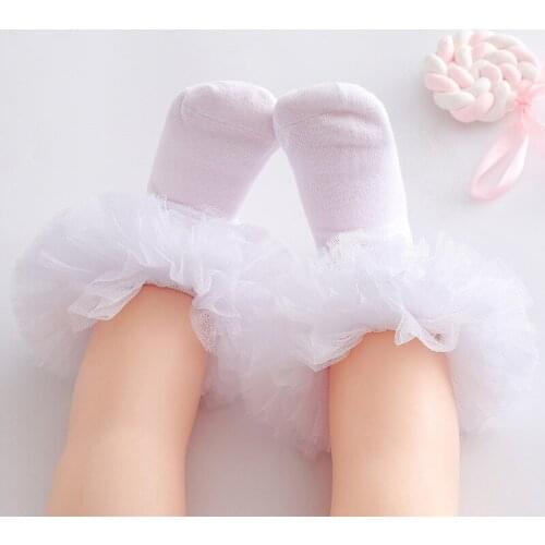 6pair/lot Kids Baby Big Lace Sock Children Toddler Girls Infant Pure Cotton Jacquard Ruffle Princess Dance Laces Short Socks