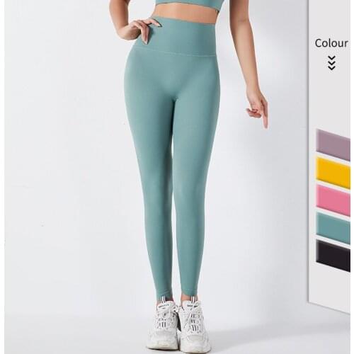Naked Sense Yoga Pants Seamless High Waist Hip Elastic Nine Point Fitness Pants Womens Tight Yoga Suit Pants for Women V099