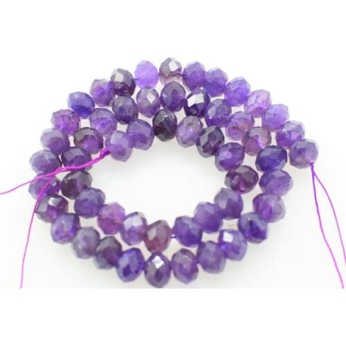 Loose beads AA amethyst roundel faceted 10*6mm 38cm for DIY jewelry making FPPJ wholesale beads nature gemstone