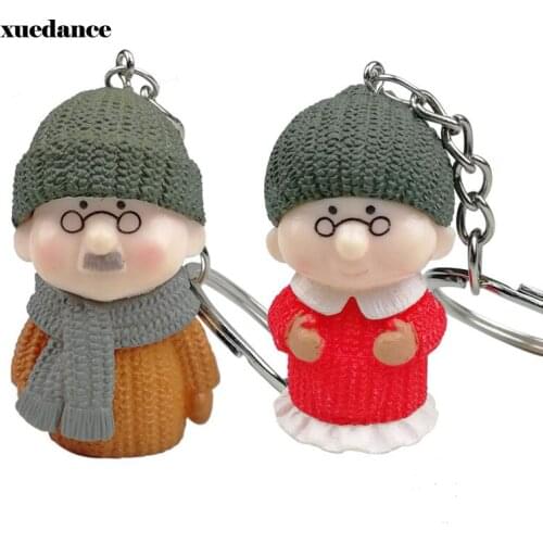 Love couple Cartoon Grandpa Grandma Keyboard Hanger Car Keyboard Girls Creative Birthday Gift Boyfriend