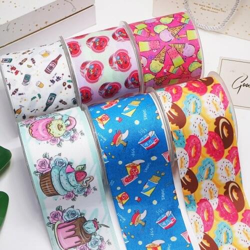 DIY Cartoon Food Printed Grosgrain Ribbon For Craft Supplies Sewing Accessories 5 Yards, Planar Resins Mold 10 Pieces. 55007