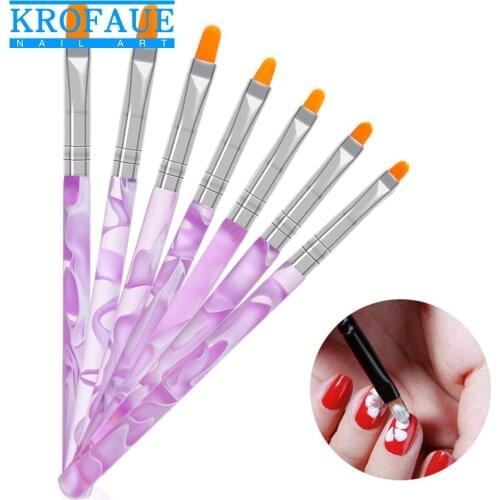 UV Gel Nail Brush Painting Pen 7Pcs/Set Acrylic Drawing Brush for Nails Gradient Rhinestone Handle Nail Art Tool