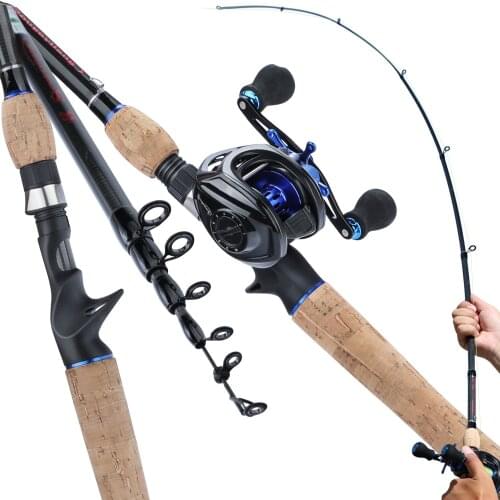 Sougayilang 1.8-2.7m High Quality Casting Rod and 9+1BB 7.0:1 High Speed Baitcasting Fishing Reel Combo Kit Fishing Tackle