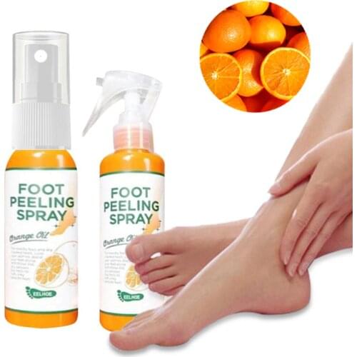 30ML Cosmetics Foot Peeling Spray Natural Orange Spray Pedicure Hands Dead Skin Exfoliator Mask Whiten Baby Foot Care