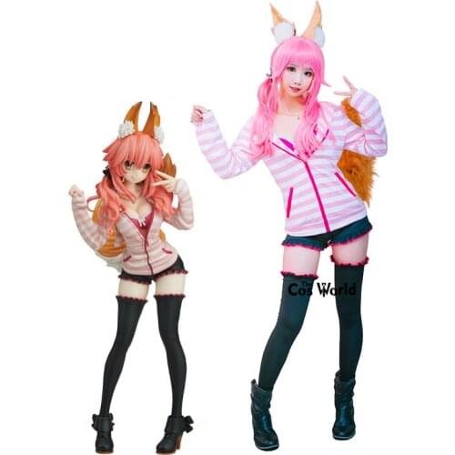 Fate EXTRA CCC Tamamo no Mae Coat Tops Shorts Uniform Outfit Anime Cosplay Costumes