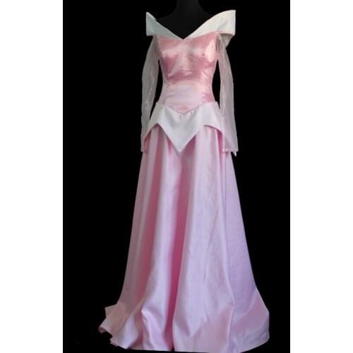 Cartoon Movie Sleeping Girl Aurora Cosplay Costume Fancy Christmas Carnival Party Gown Adult Women Princess Dress