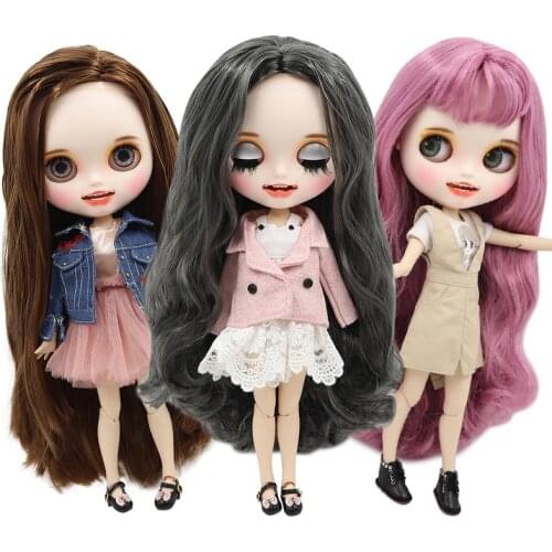 ICY DBS Blyth Doll bjd toy customized face with teeth white skin joint body custom doll 30cm