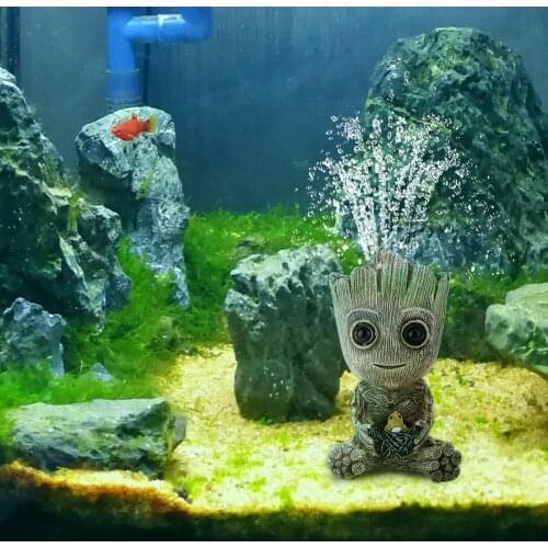 Lovely Resin Mini Tree Man Model Fish Tank Decor Oxygen Pump Air Bubble Stone Air Pump Drive Fish Tank Toy Aquarium Ornament