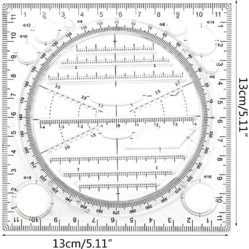 R9UA Multifunction Art Design Drawing Ruler, Stereo Geometry Ellipse Template Ruler
