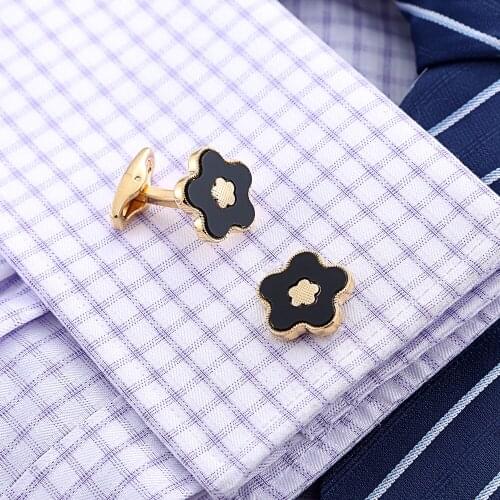 Fashion Shirt Cufflinks For Mens Brand Gold Buttons High Quality Flower Shape French Cuff Links Wedding Accessories Jewelry