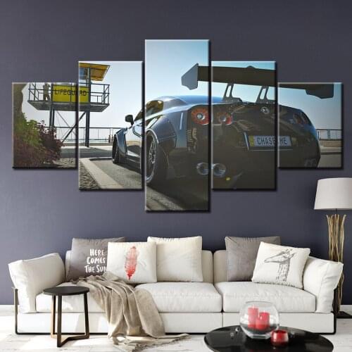 Modular Canvas Home Decor Frame Wall Art Pictures 5 Pieces Nissan Sports Car Painting For Living Room HD Printed Poster