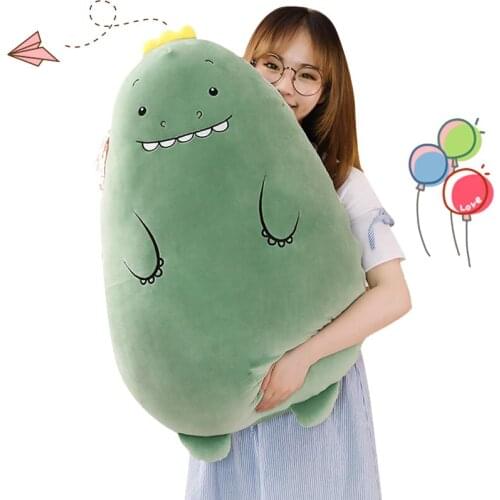 Soft Cute Long Strip Cartoon Animal Sleeping Pillow Pillow Plush Toy Dinosaur Doll Doll Doll Holiday Gift for Children 20 Inches