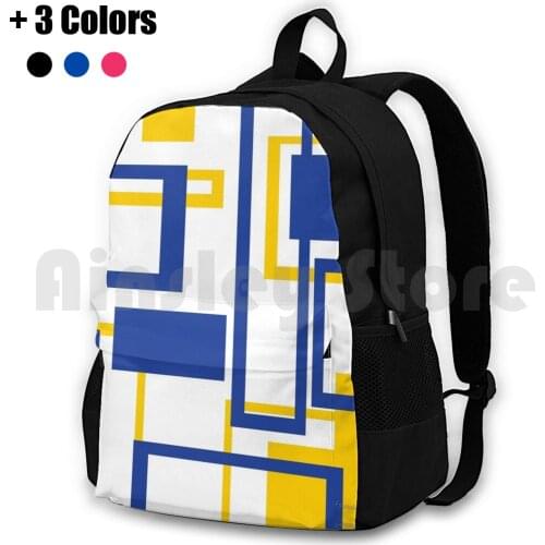 Leeds Outdoor Hiking Backpack Waterproof Camping Travel Colours Football Footy Sport Soccer Park Leeds Pattern Bar Stripe
