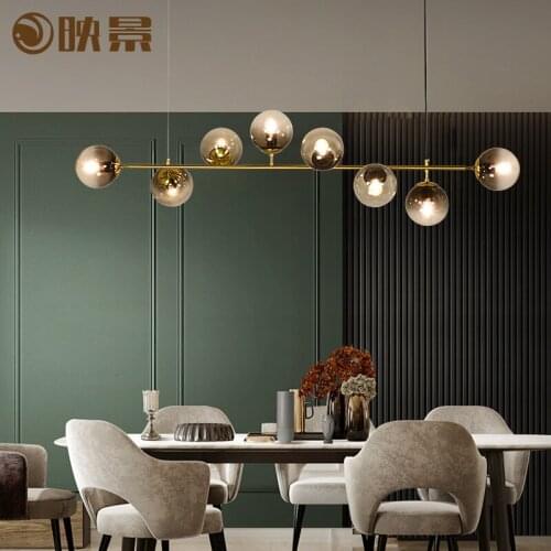 Nordic iron glass ball crystal hanging lamp chandelier ceiling lustres hanging lamp dining room lampes suspendues hanglampen