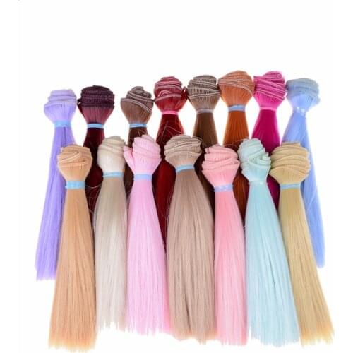 NEW 15 cm Long Doll Hair High-temperature Material Natural Color Thick BJD Multi-colors Straight Hair Wigs Doll Accessories