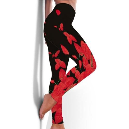S-3XL New Fashion Fitness High Elastic Sweat Absorption Digital Printing Butterfly Tights High Waist Slim Yoga Pants Leggings