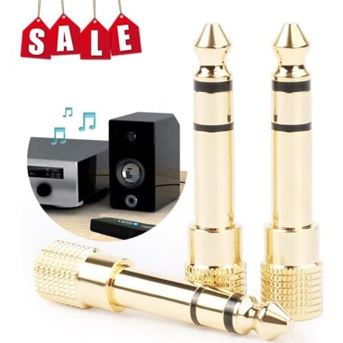 Jack 6.35mm Male Plug to 3.5mm Female Connector Headphone Amplifier Audio Adapter Microphone AUX 6.35 3.5 mm Converter