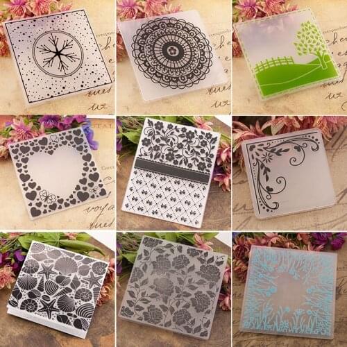 Multiple Design Embossing Folders Plastic Scrapbooking DIY Template Fondant Cake Photo Album Card Making Easter Gift