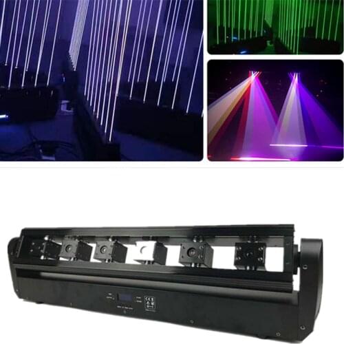 Laserlicht Projector Zes Ogen Laser Rgb Verlichting Stroboscopische Effect Led Beam Gevoel Met Dmx Controler Goede Voor Dj Stage
