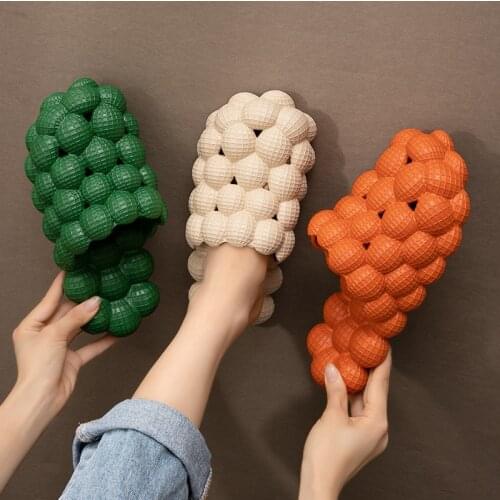 New personalized orange bubble sandals fashion step on the stool feeling sandals summer home massage slippers women